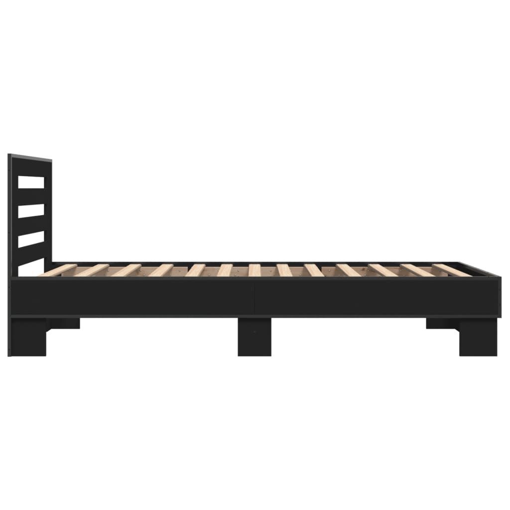 Cadre de lit sans matelas noir 75x190 cm - XIOS