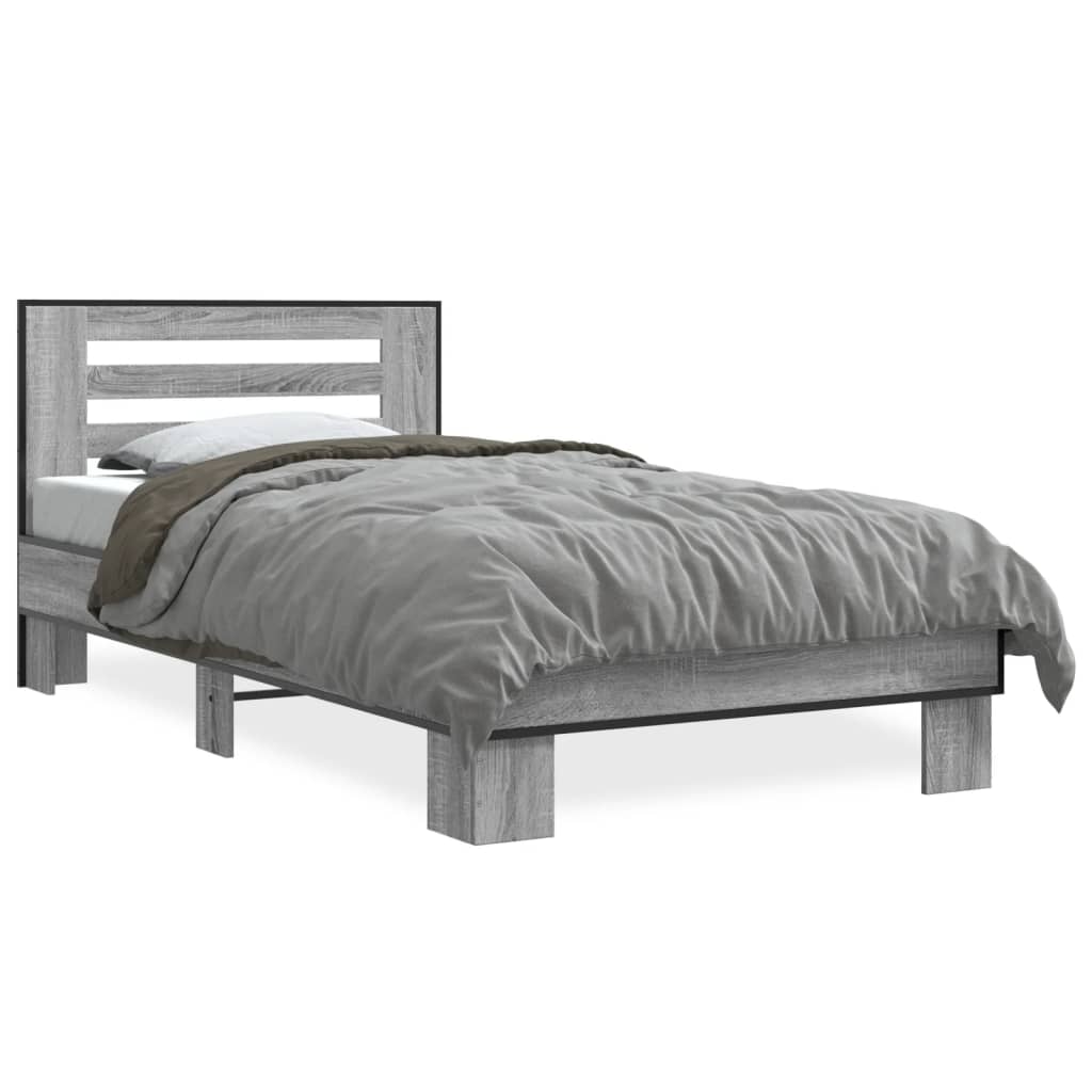 Cadre de lit sans matelas sonoma gris 75x190 cm - XIOS
