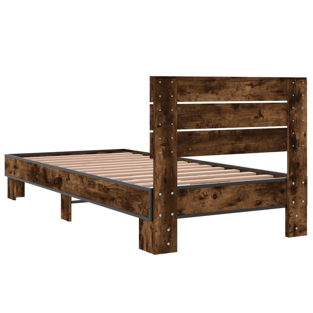 Cadre de lit sans matelas chêne fumé 100x200 cm - XIOS