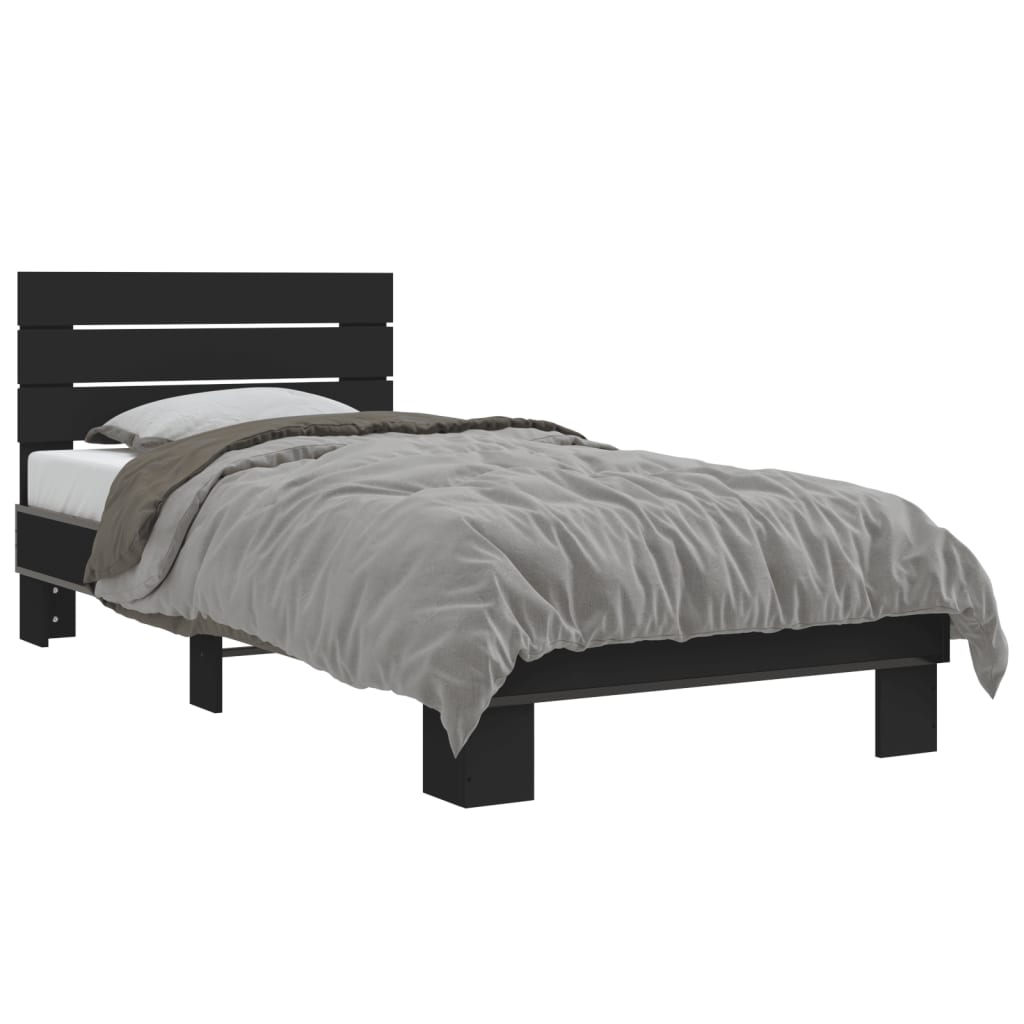 Cadre de lit sans matelas noir 90x200 cm - XIOS