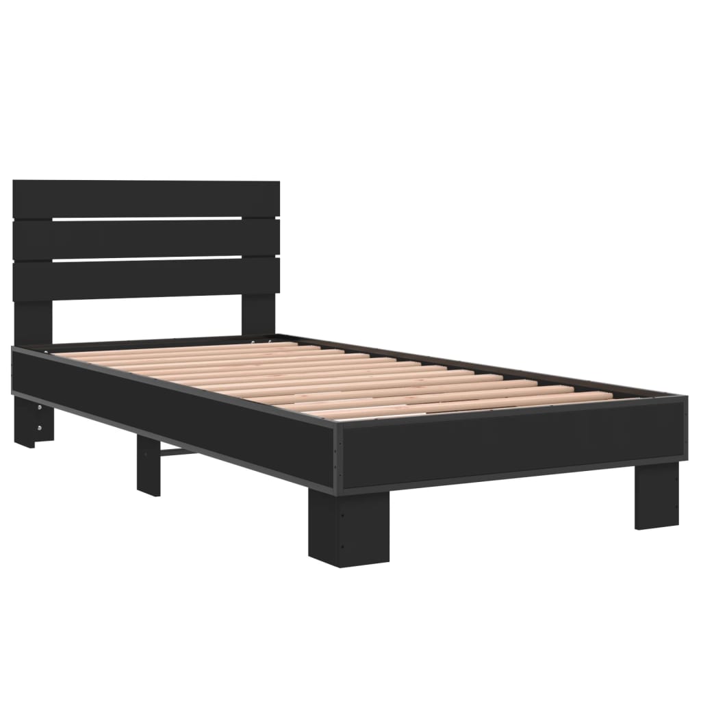 Cadre de lit sans matelas noir 90x200 cm - XIOS