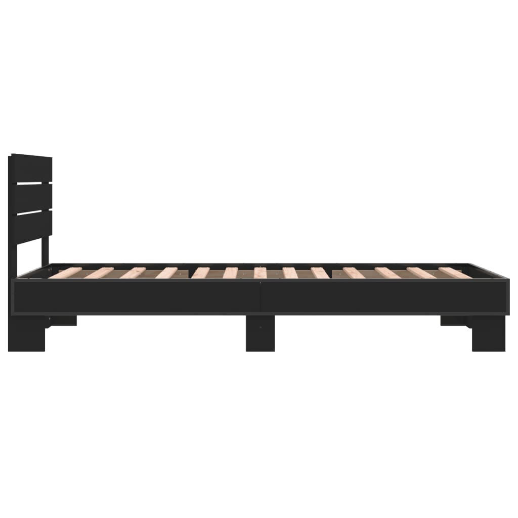 Cadre de lit sans matelas noir 90x200 cm - XIOS