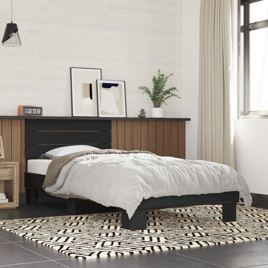 Cadre de lit sans matelas noir 90x200 cm - XIOS