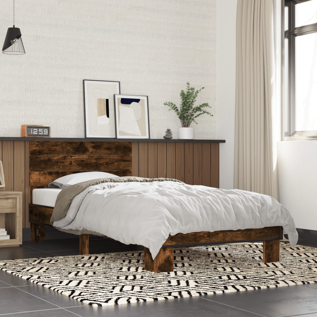 Cadre de lit sans matelas chêne fumé 90x200 cm - XIOS