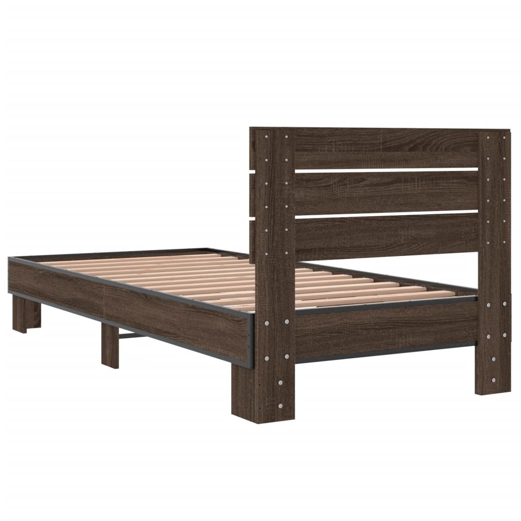 Cadre de lit sans matelas chêne marron 90x200 cm - XIOS
