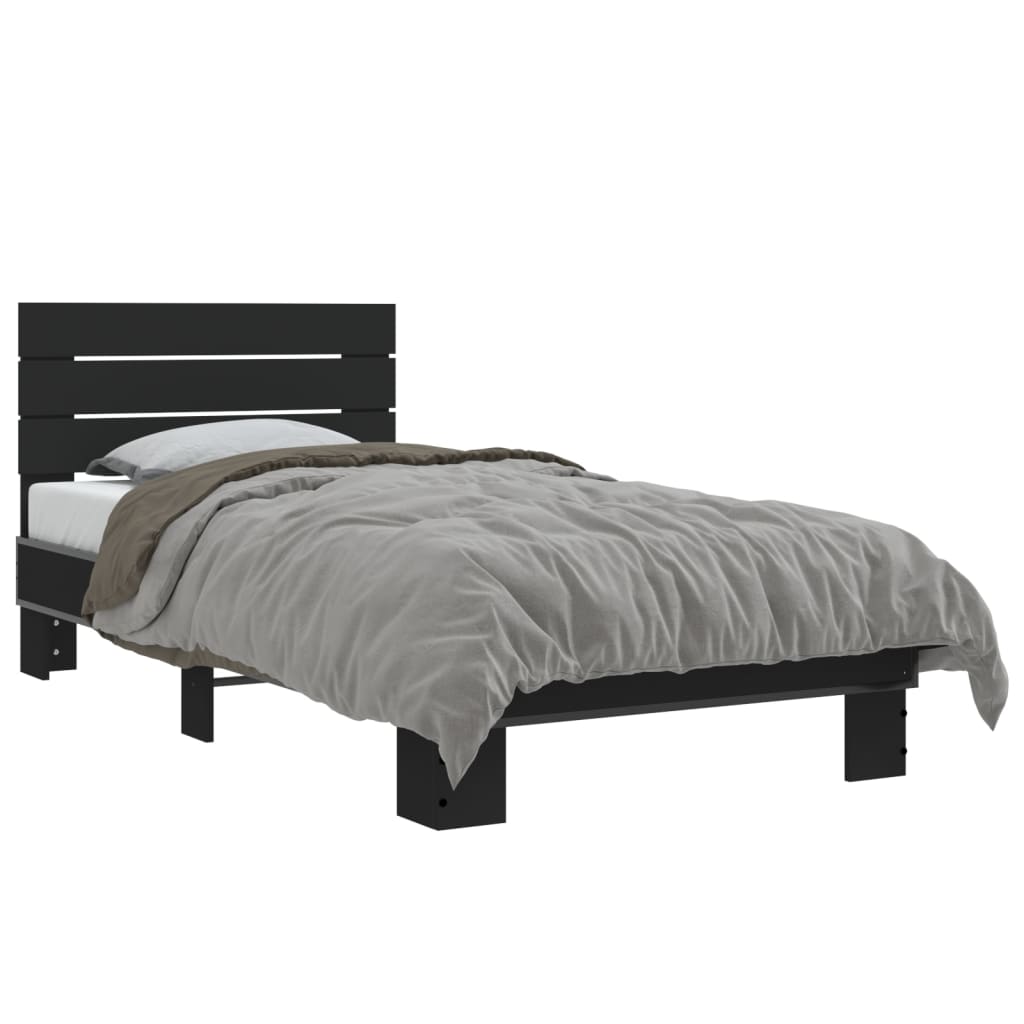 Cadre de lit sans matelas noir 75x190 cm - XIOS
