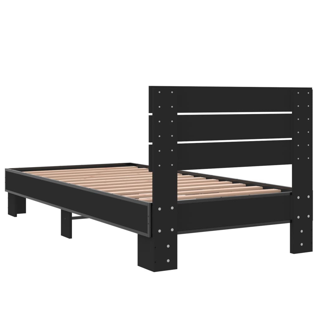 Cadre de lit sans matelas noir 75x190 cm - XIOS