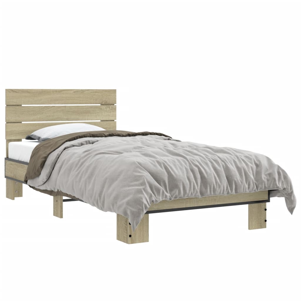Cadre de lit sans matelas chêne sonoma 75x190 cm - XIOS