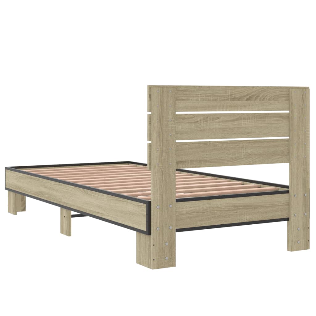 Cadre de lit sans matelas chêne sonoma 75x190 cm - XIOS
