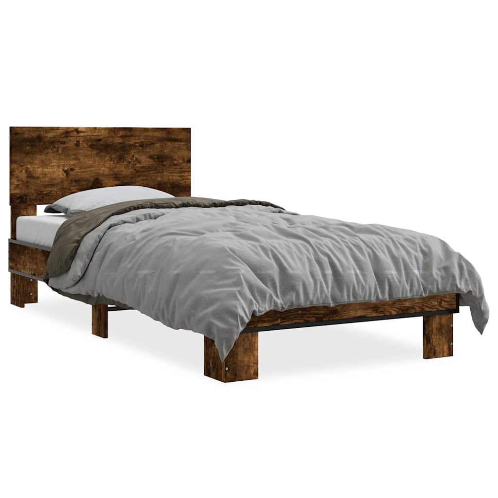 Cadre de lit sans matelas chêne fumé 90x200 cm - XIOS