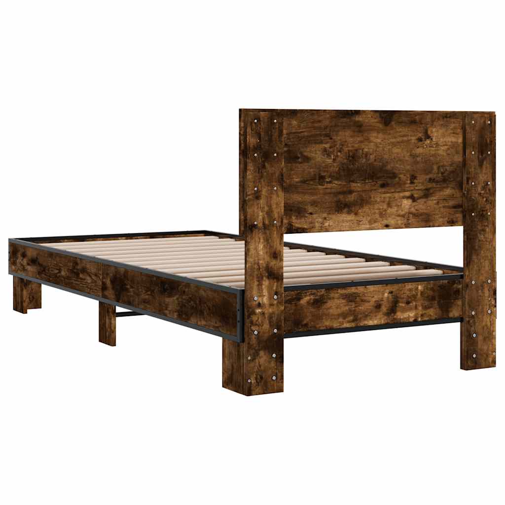 Cadre de lit sans matelas chêne fumé 90x200 cm - XIOS