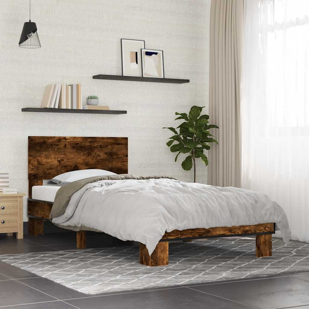 Cadre de lit sans matelas chêne fumé 90x200 cm - XIOS