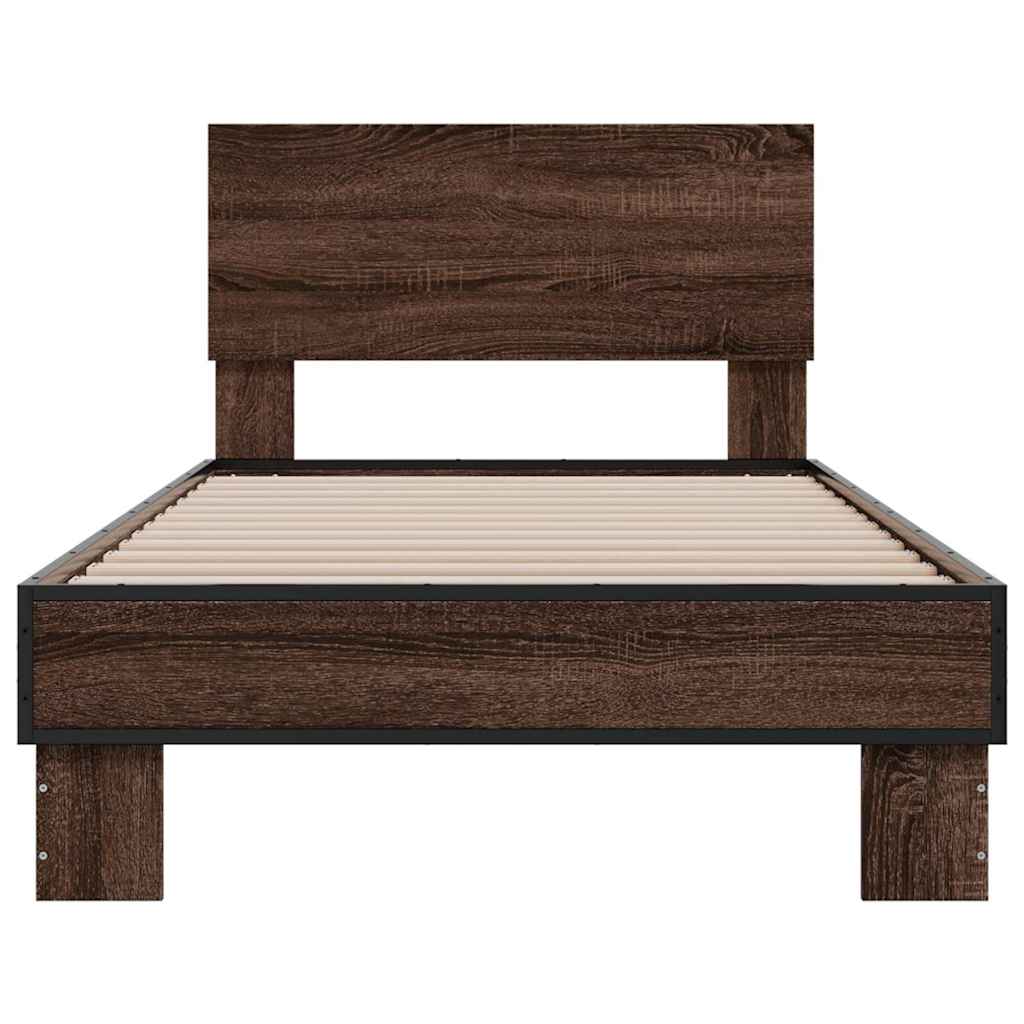 Cadre de lit sans matelas chêne marron 90x200 cm - XIOS