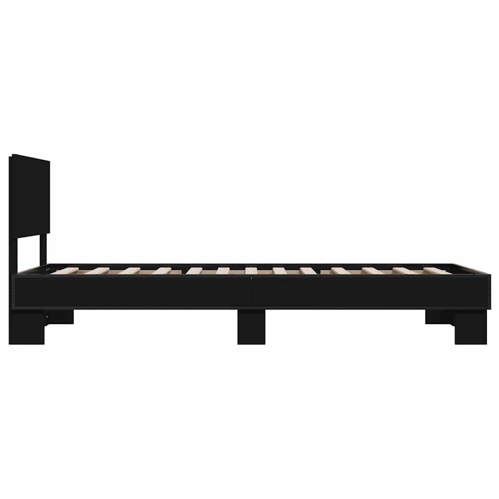 Cadre de lit sans matelas noir 75x190 cm - XIOS