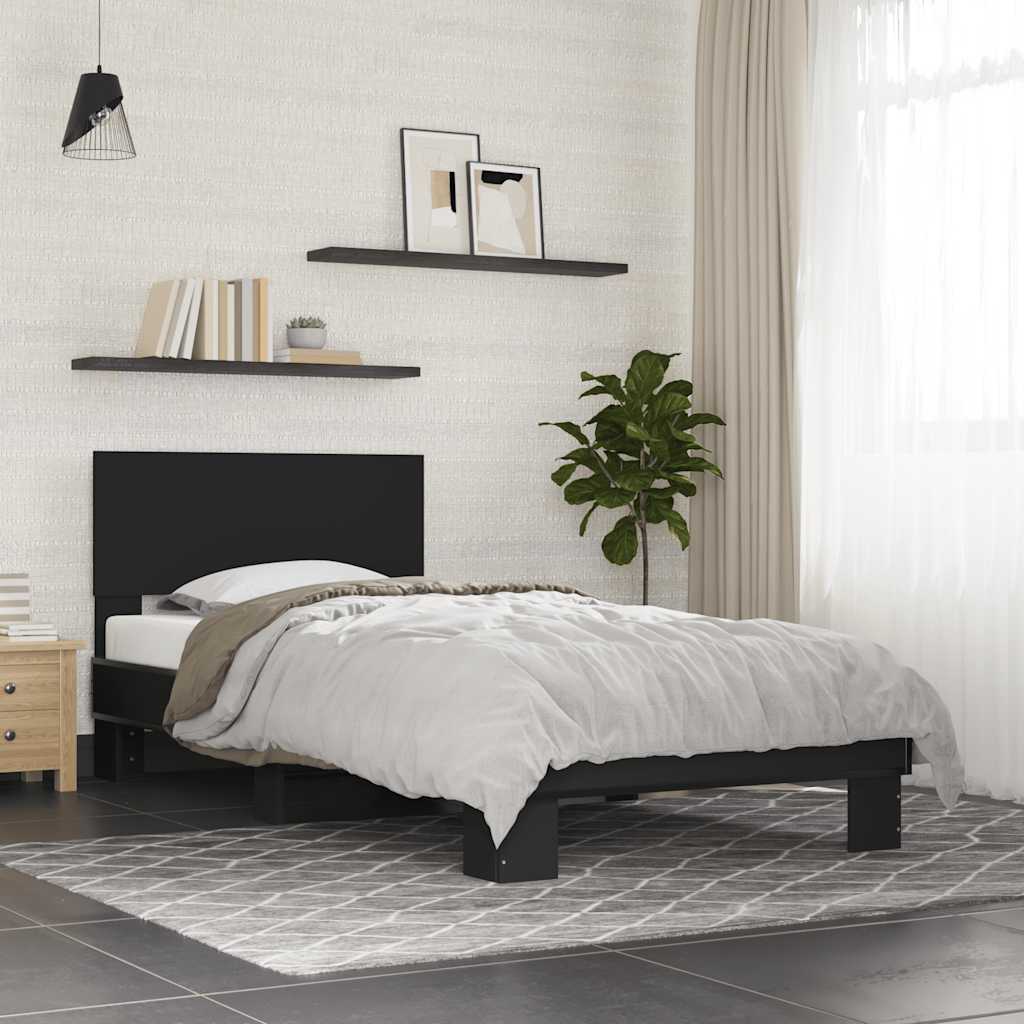 Cadre de lit sans matelas noir 75x190 cm - XIOS