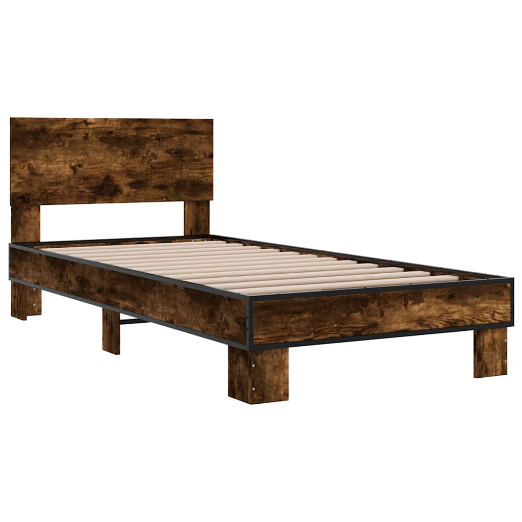 Cadre de lit sans matelas chêne fumé 75x190 cm - XIOS
