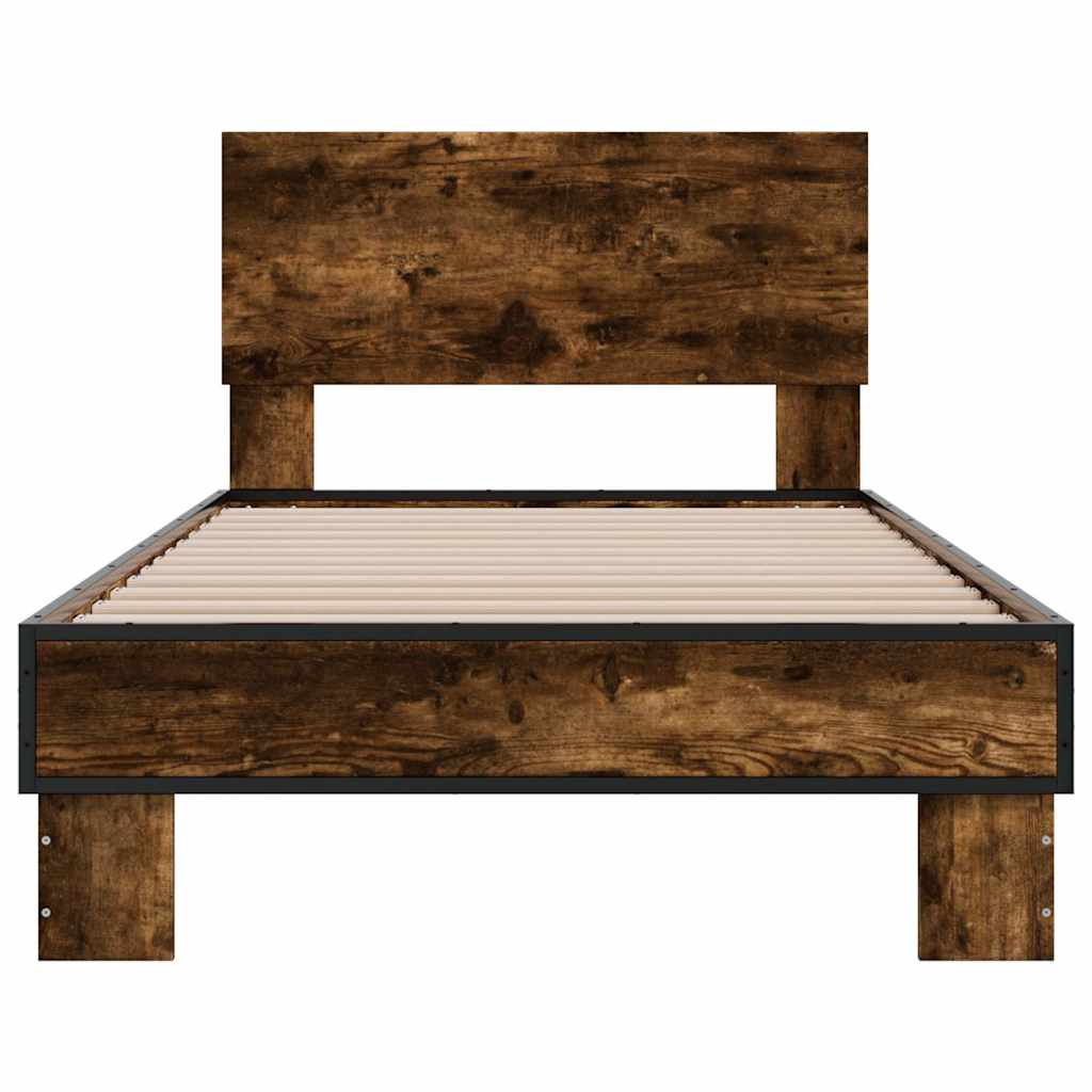 Cadre de lit sans matelas chêne fumé 75x190 cm - XIOS