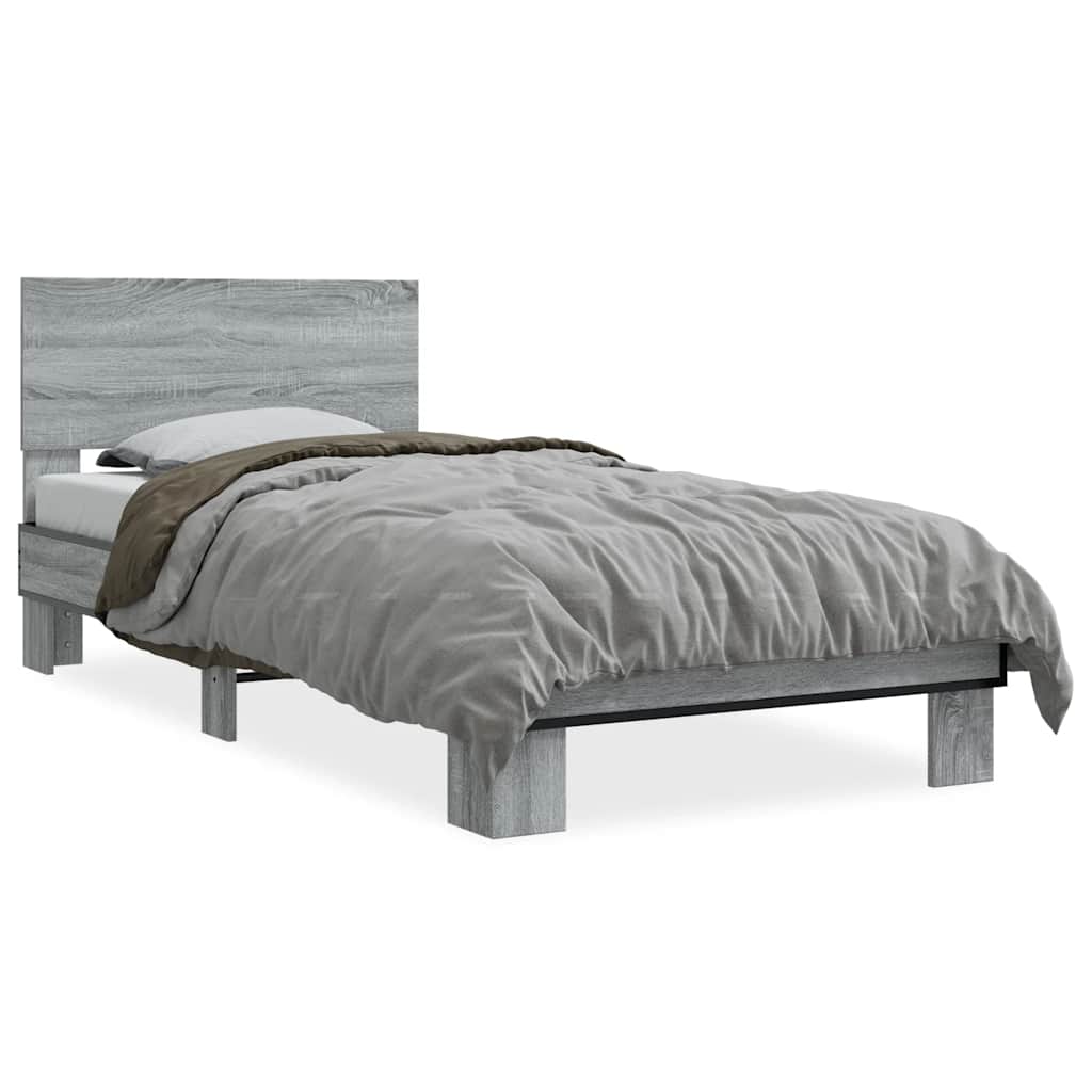 Cadre de lit sans matelas sonoma gris 75x190 cm - XIOS