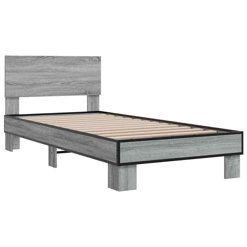 Cadre de lit sans matelas sonoma gris 75x190 cm - XIOS