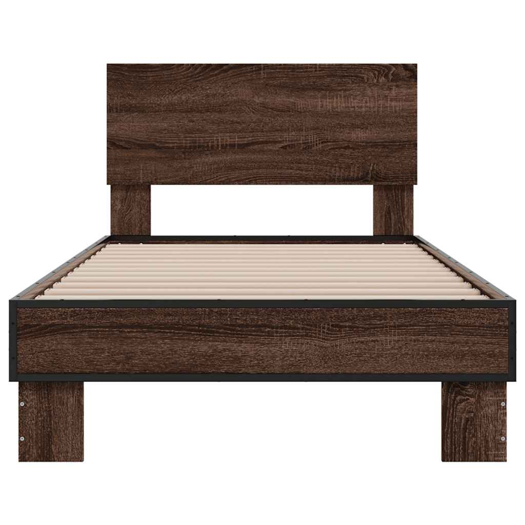 Cadre de lit sans matelas chêne marron 75x190 cm - XIOS