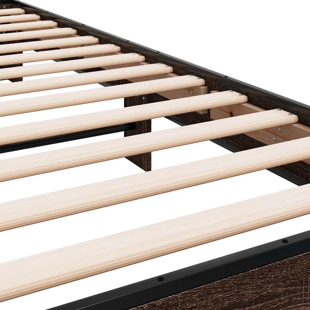 Cadre de lit sans matelas chêne marron 75x190 cm - XIOS