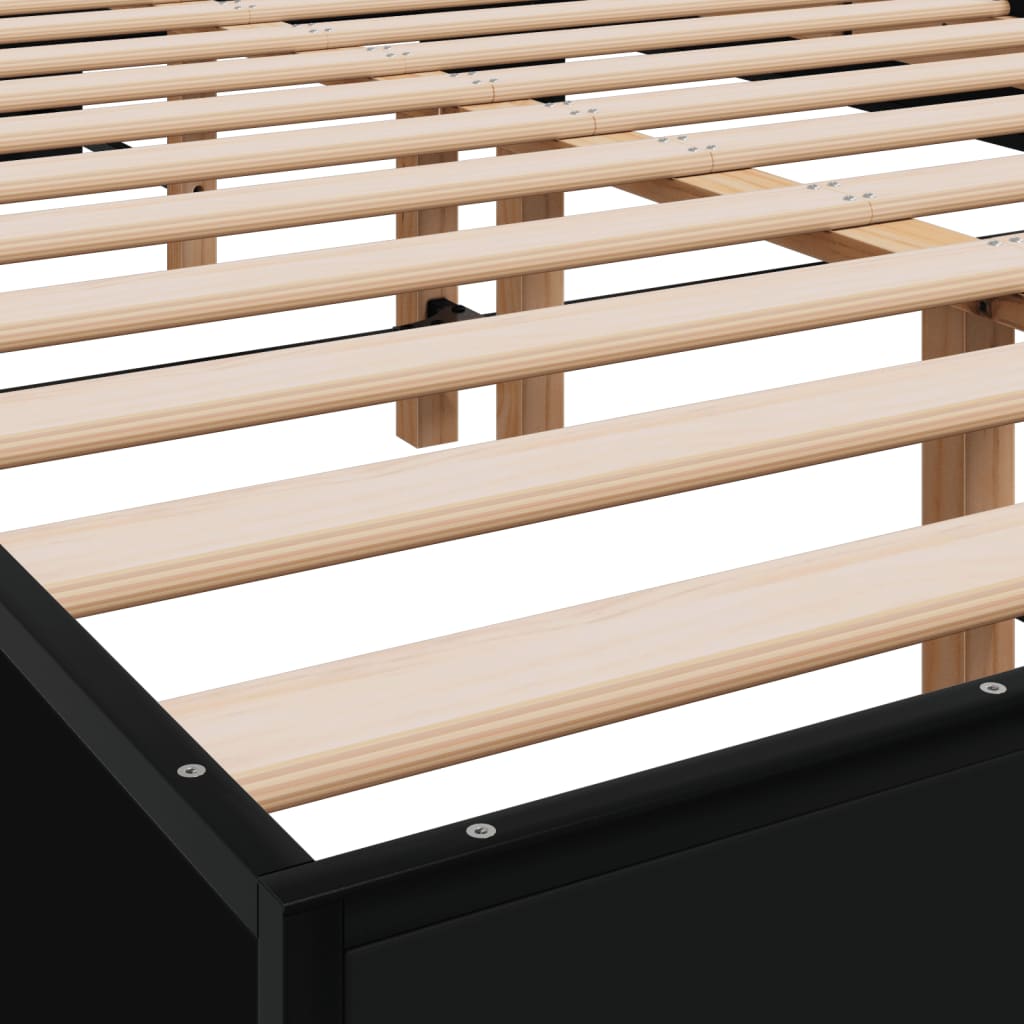 Cadre de lit sans matelas noir 140x200 cm - XIOS