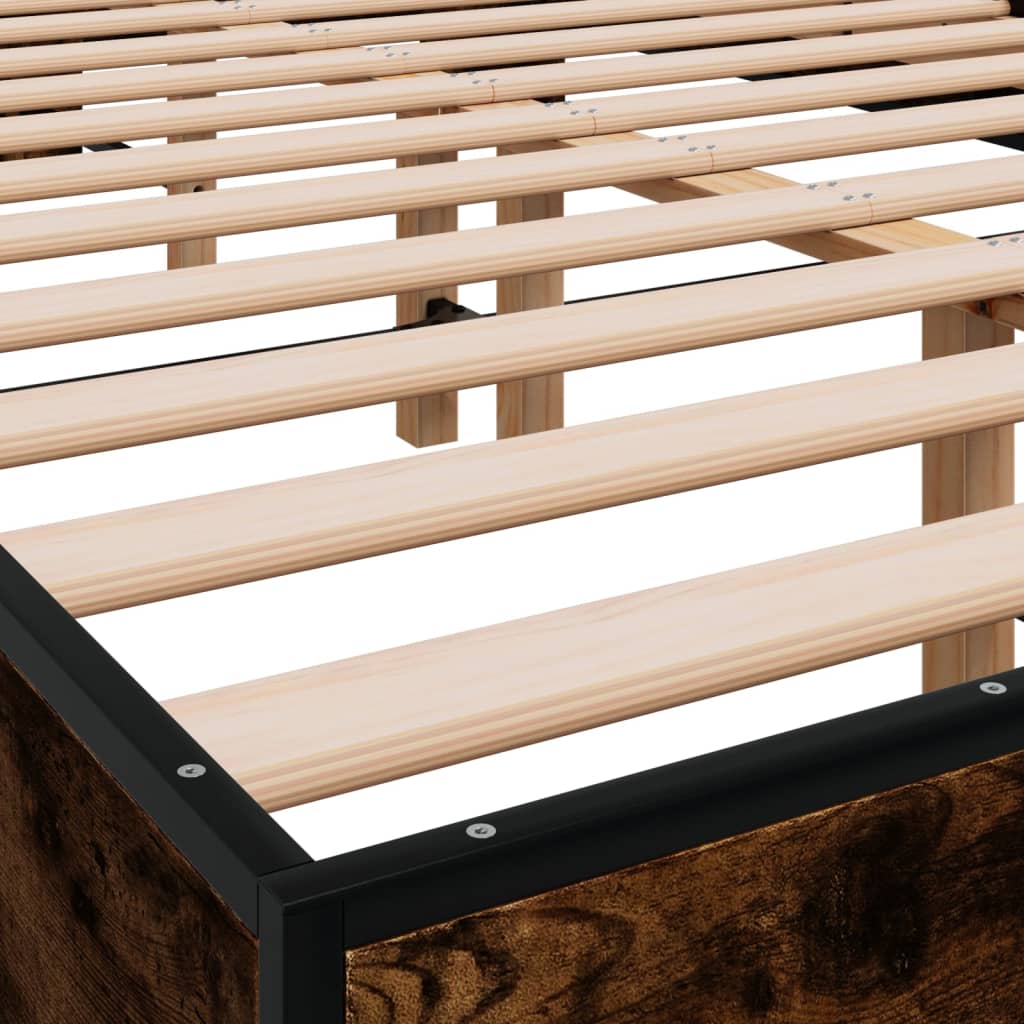 Cadre de lit sans matelas chêne fumé 140x200 cm - XIOS