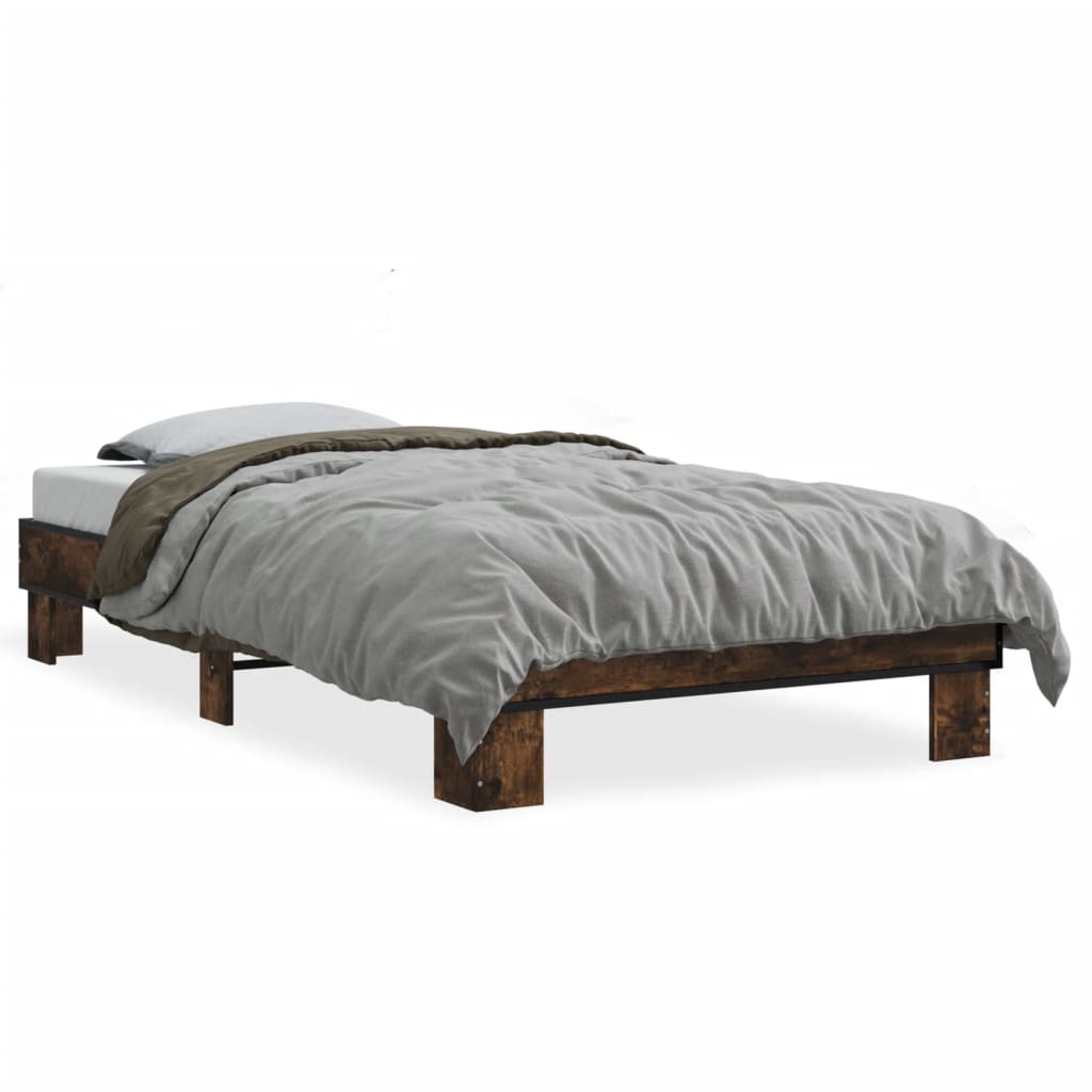 Cadre de lit sans matelas chêne fumé 75x190 cm - XIOS