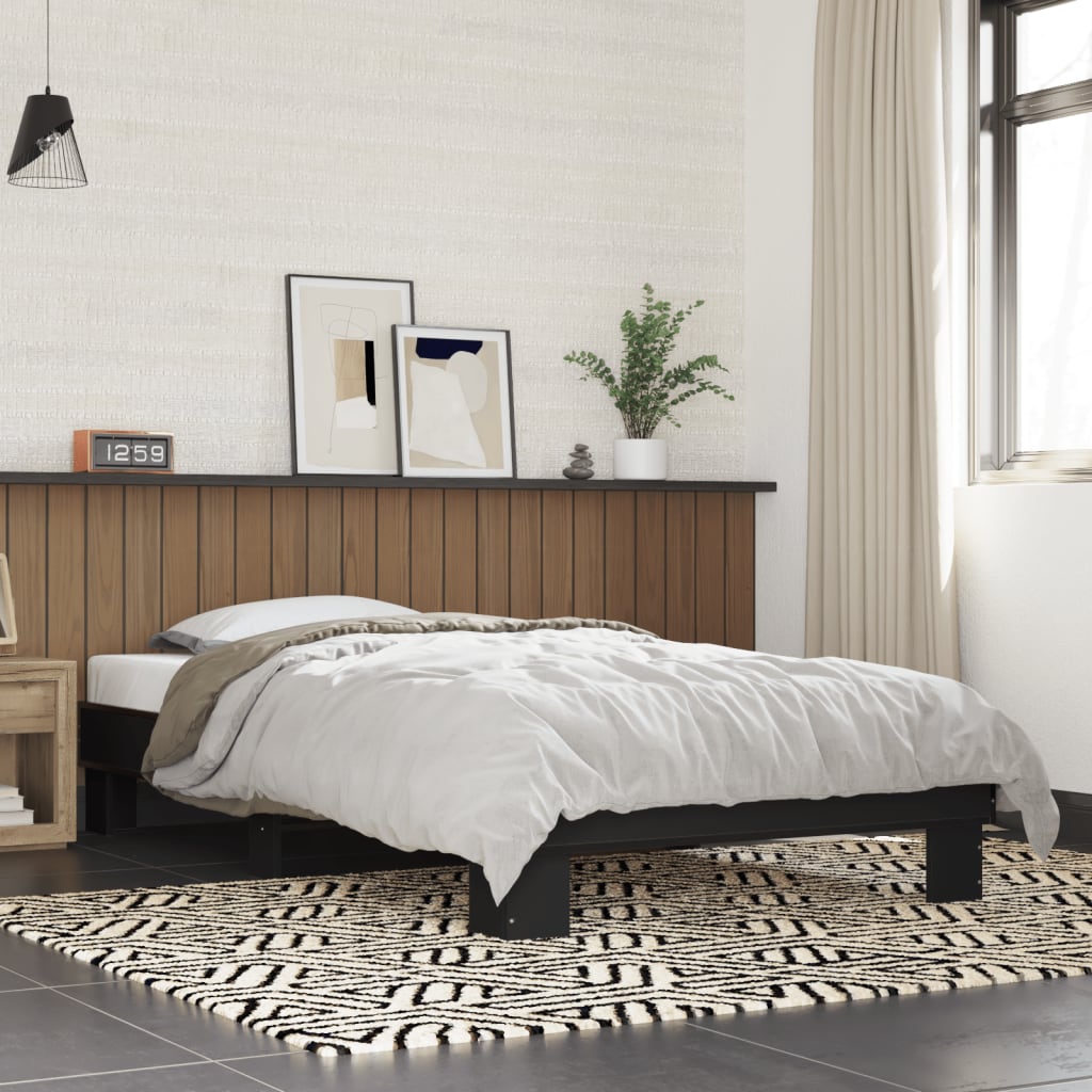 Cadre de lit sans matelas noir 90x190 cm - XIOS
