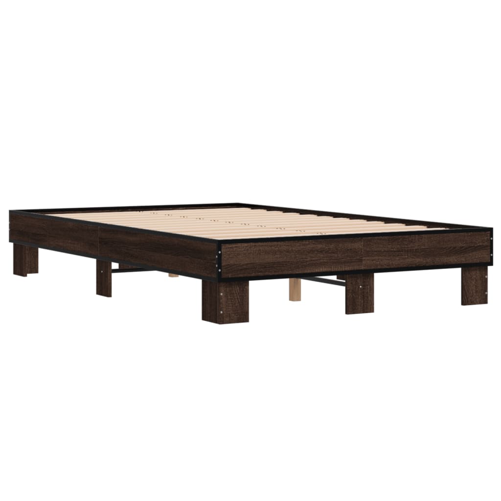 Cadre de lit sans matelas chêne marron 135x190 cm - XIOS