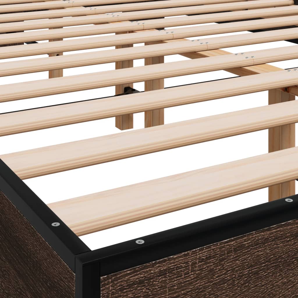 Cadre de lit sans matelas chêne marron 135x190 cm - XIOS