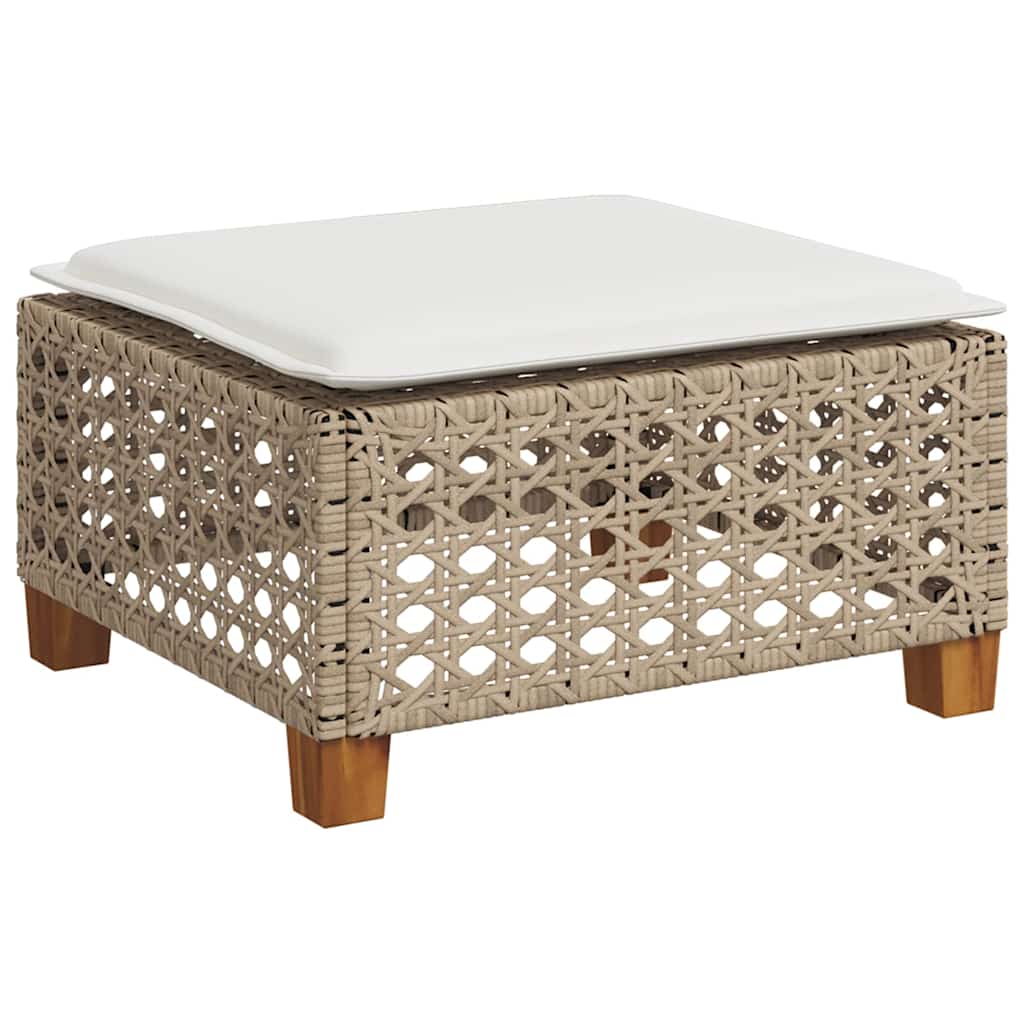 Salon de jardin avec coussins 4 pcs beige résine tressée