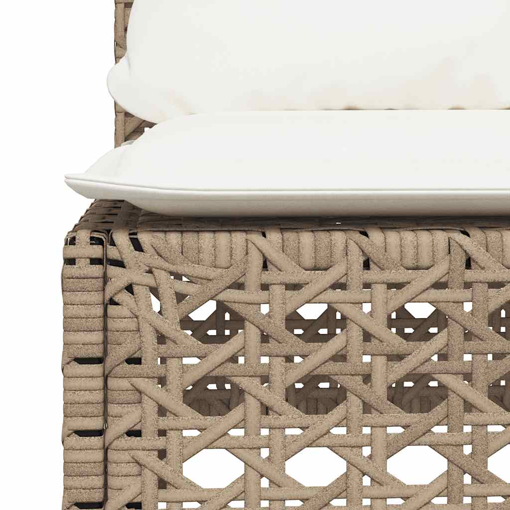 Salon de jardin avec coussins 6 pcs beige résine tressée