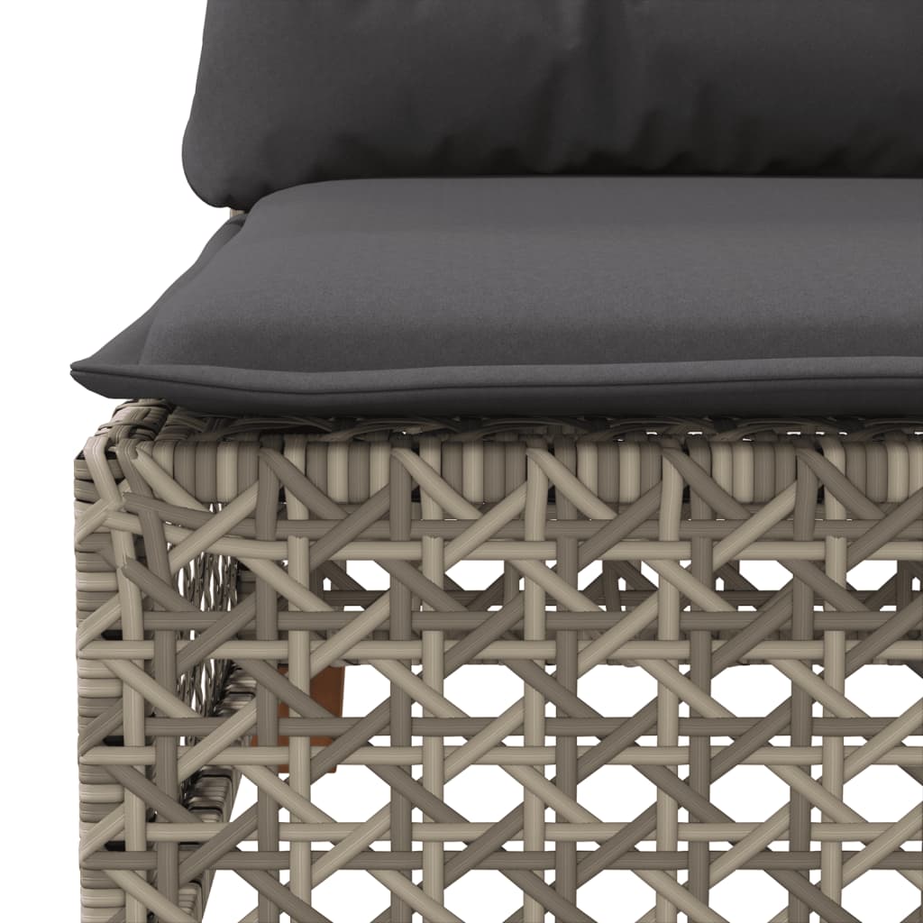 Salon de jardin 8 pcs avec coussins gris résine tressée