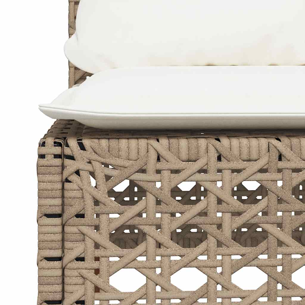 Salon de jardin avec coussins 9 pcs beige résine tressée