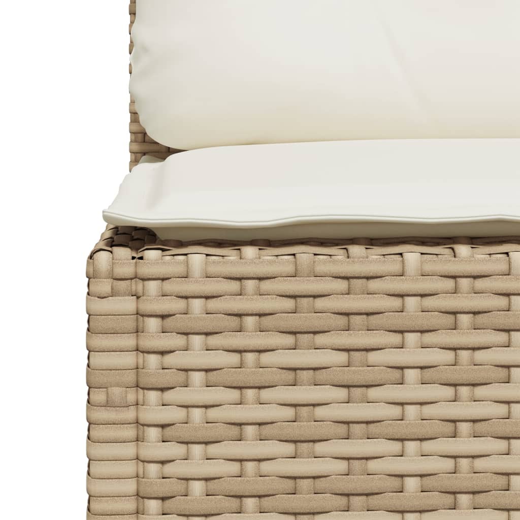 Salon de jardin avec coussins 10 pcs beige résine tressée
