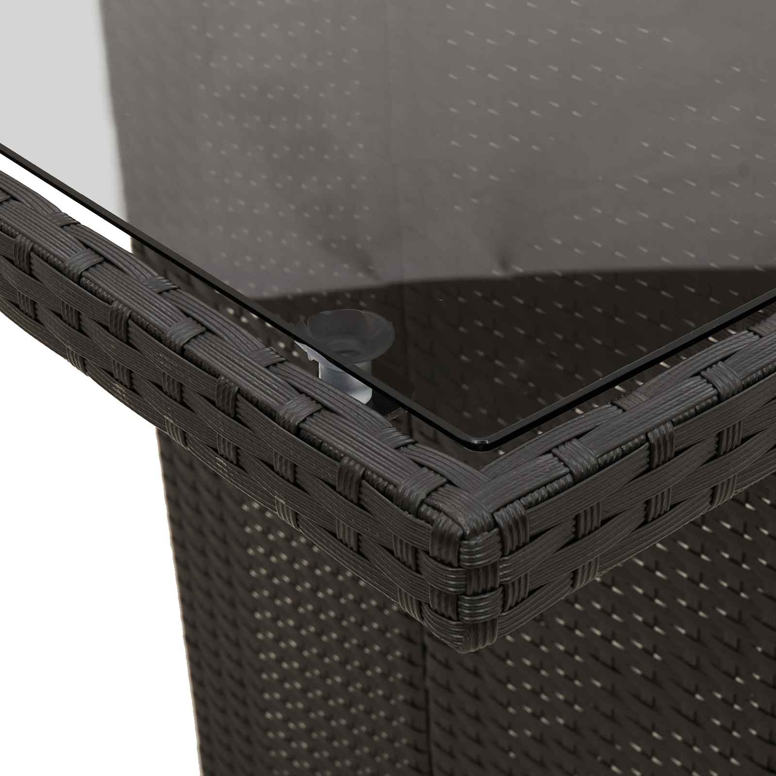 Ensemble de salle à manger pour jardin 7 pcs Noir polyrotin