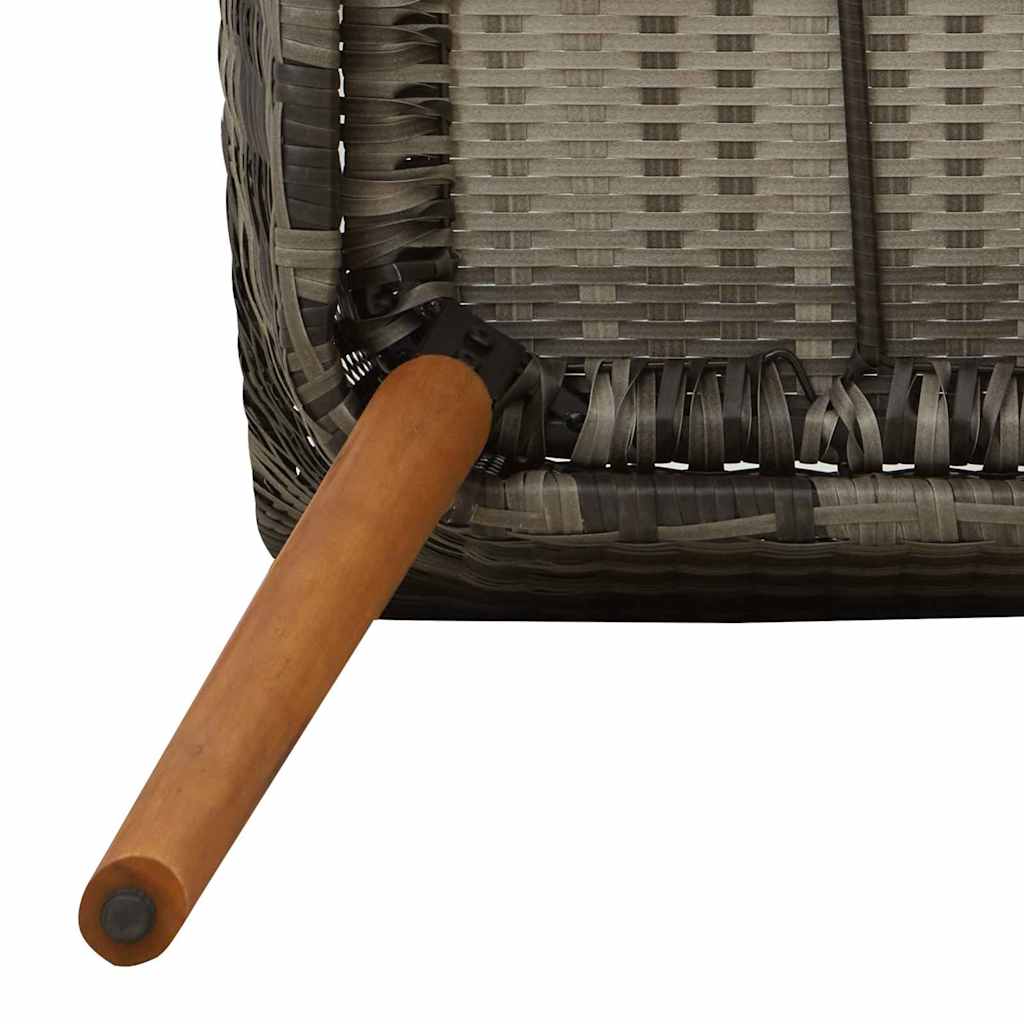 Ensemble de salle à manger pour jardin 7 pcs Gris polyrotin