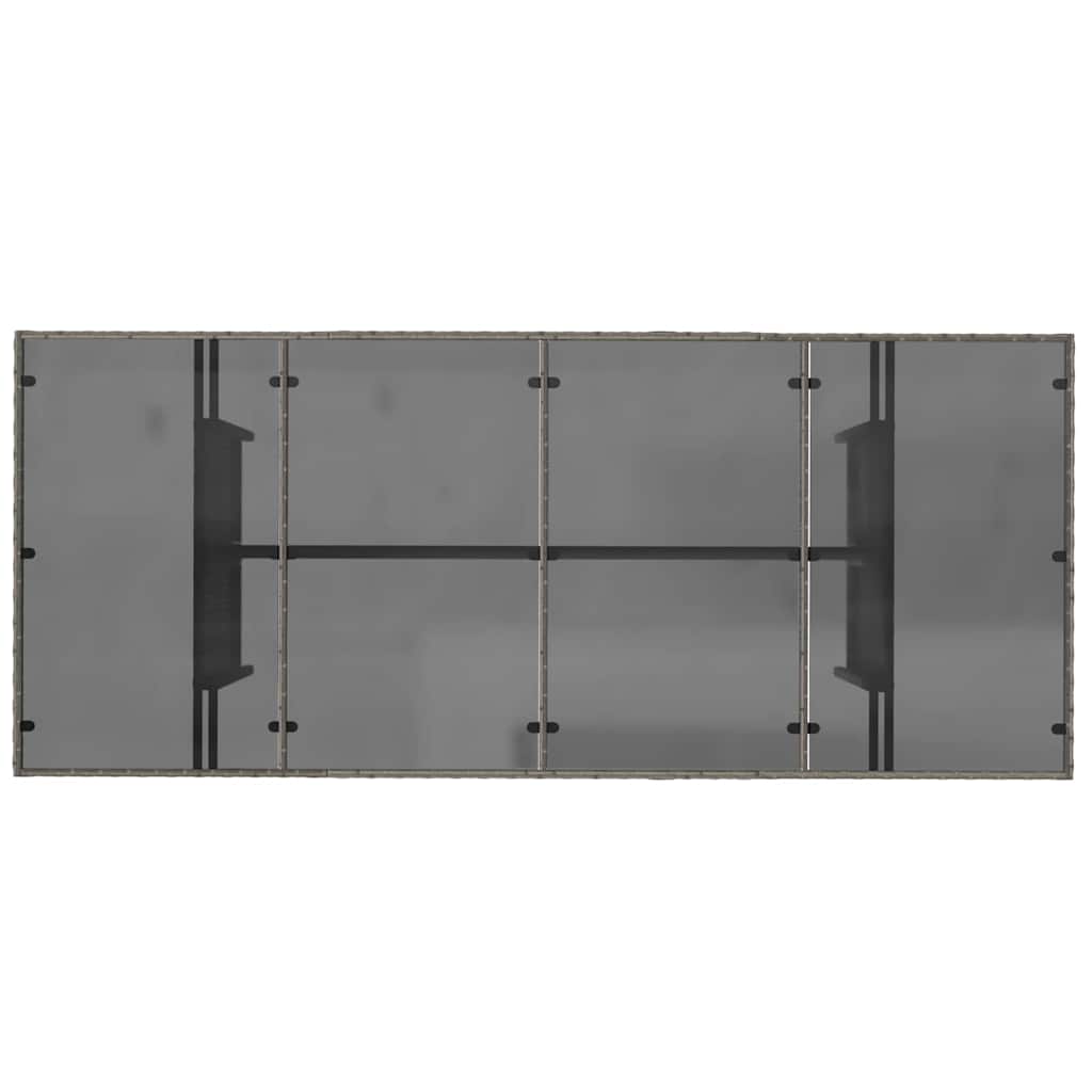 Ensemble de salle à manger pour jardin 7 pcs Gris polyrotin