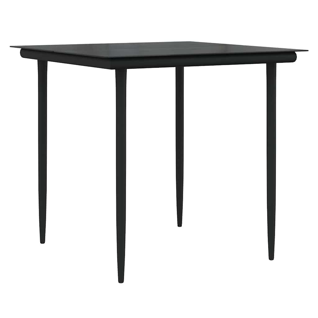 Ensemble de salle à manger pour jardin 3 pcs Noir polyrotin