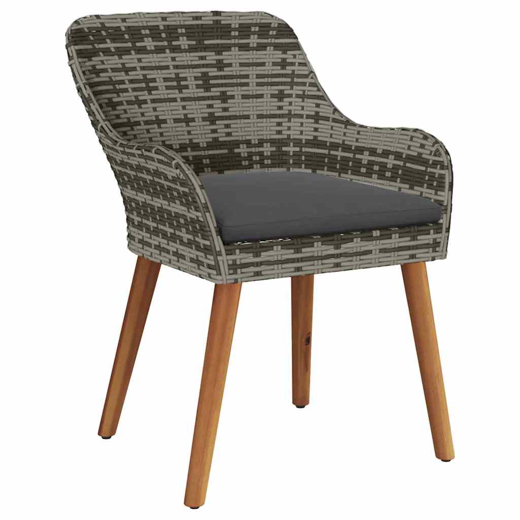 Ensemble de salle à manger pour jardin 3 pcs Gris polyrotin