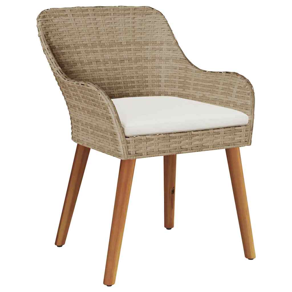 Ensemble de salle à manger pour jardin 3 pcs Beige polyrotin