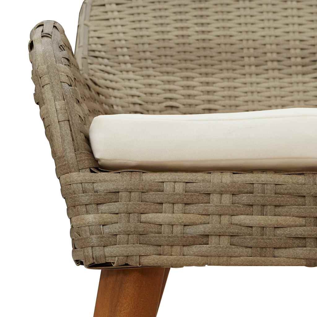 Ensemble de salle à manger pour jardin 5 pcs Beige polyrotin