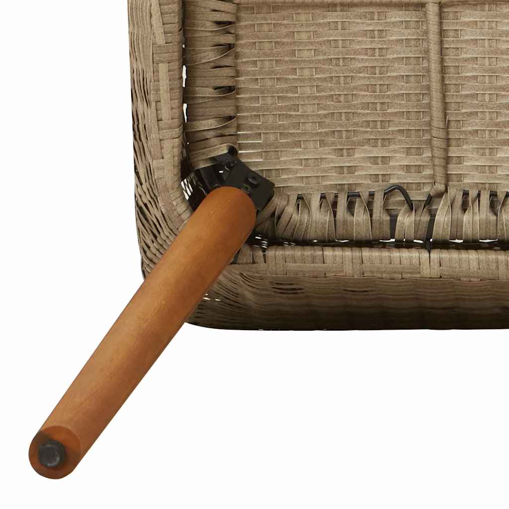 Ensemble de salle à manger pour jardin 5 pcs Beige polyrotin