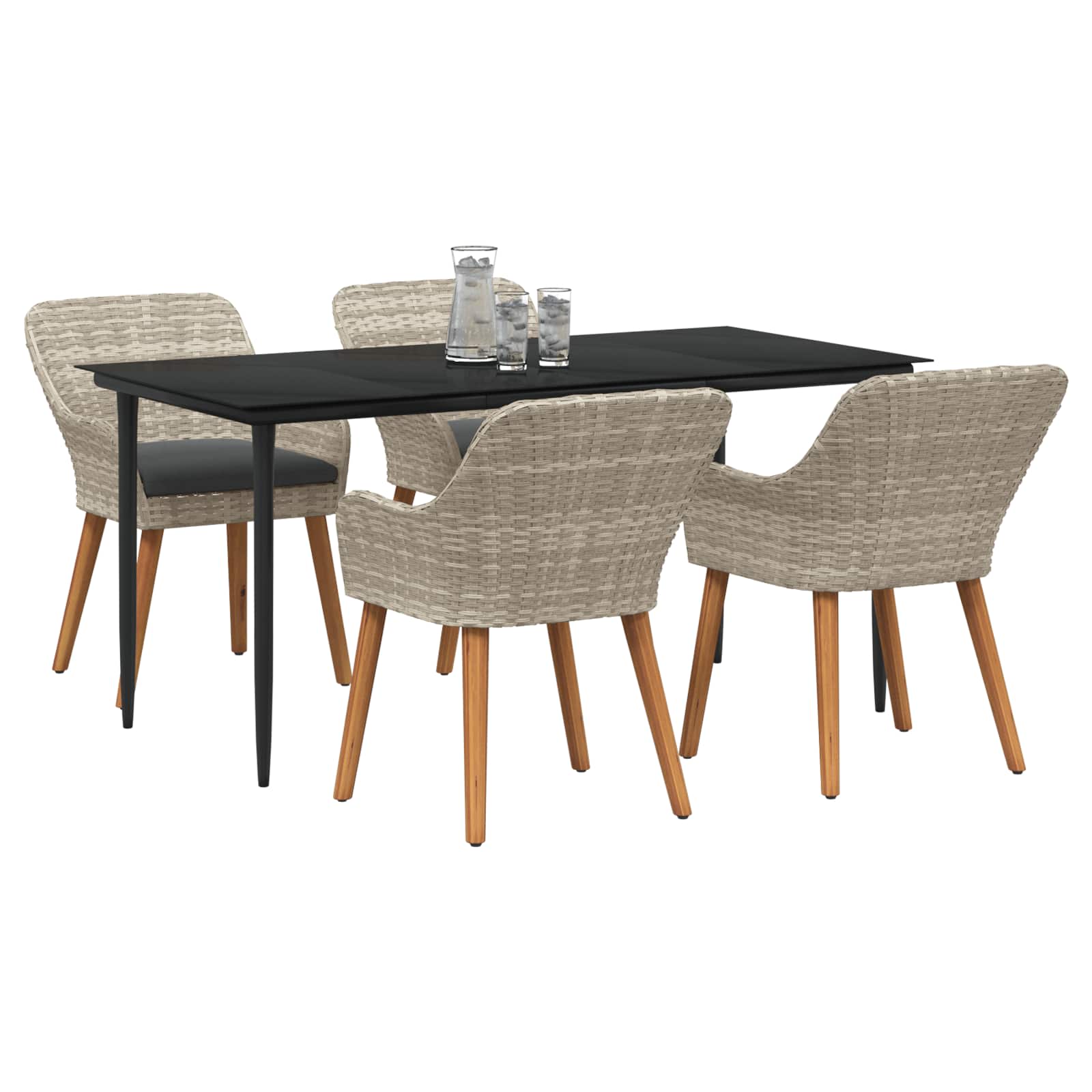 Ensemble de salle à manger pour jardin 5 pc Gris clair - XIOS
