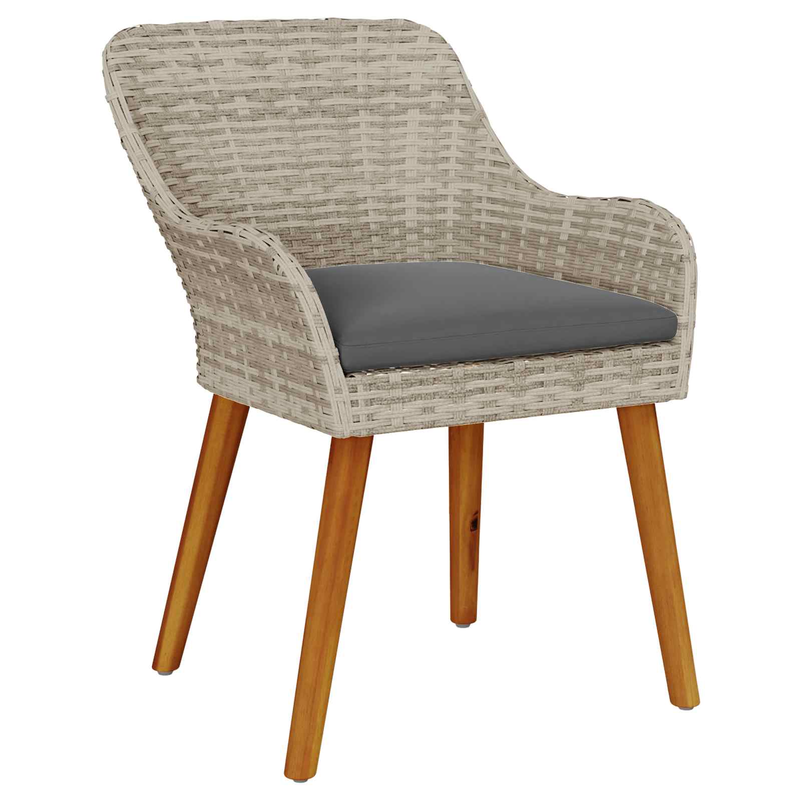 Ensemble de salle à manger pour jardin 5 pcs Gris clair
