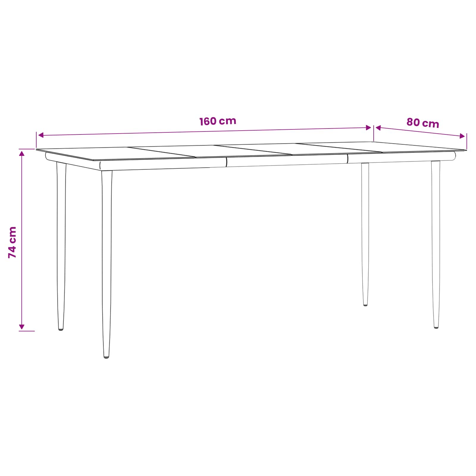 Ensemble de salle à manger pour jardin 5 pcs Gris clair