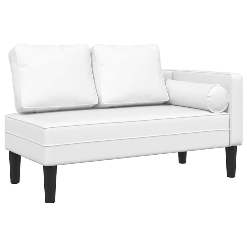 Chaise longue avec coussins blanc similicuir - XIOS