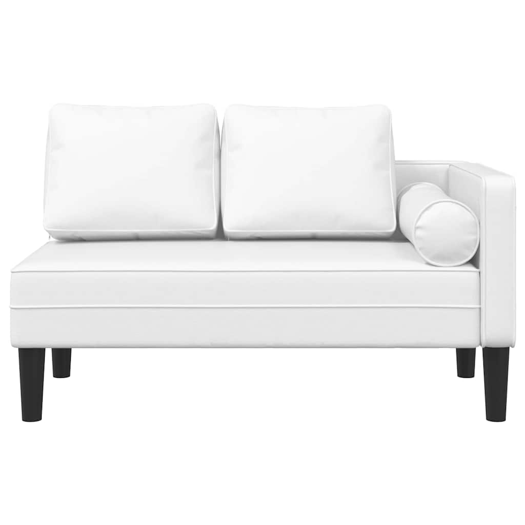 Chaise longue avec coussins blanc similicuir - XIOS