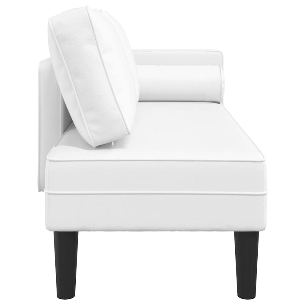 Chaise longue avec coussins blanc similicuir - XIOS